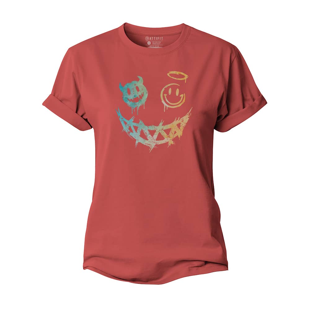 Devil Angel Smiley Women's Cotton T-Shirt