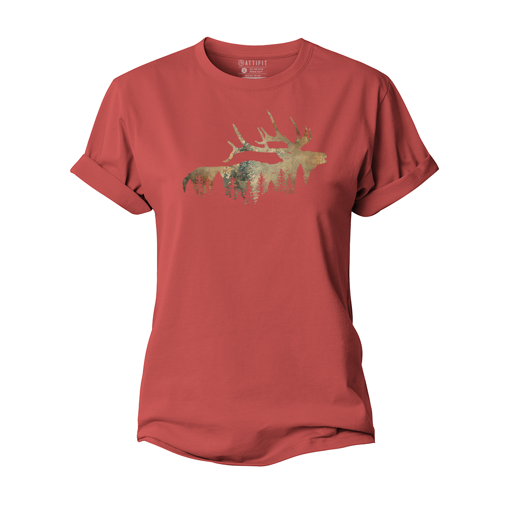 Elk Silhouette Women's Cotton T-Shirt