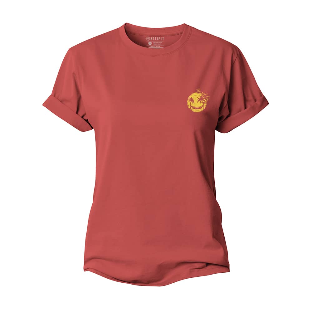 Mini Smiley Palm Tree Women's Cotton T-Shirt