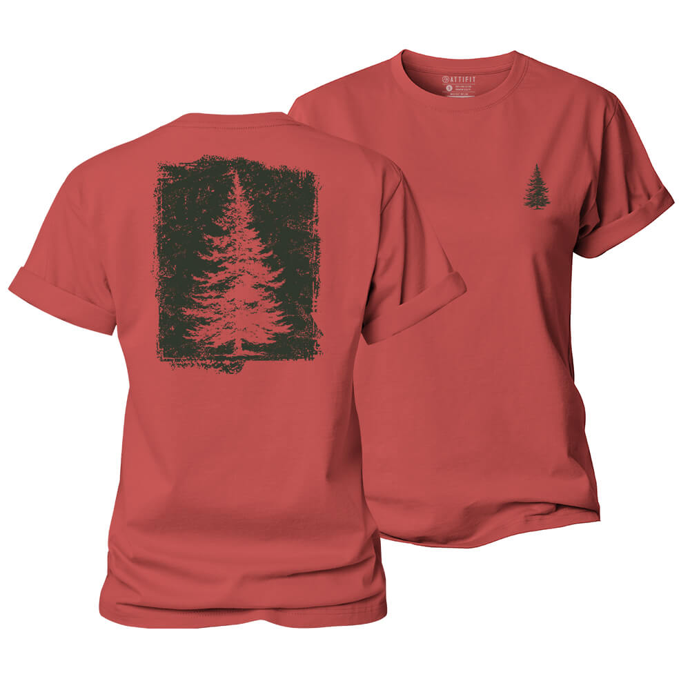 Pine Tree Silhouette Women's Cotton T-Shirt
