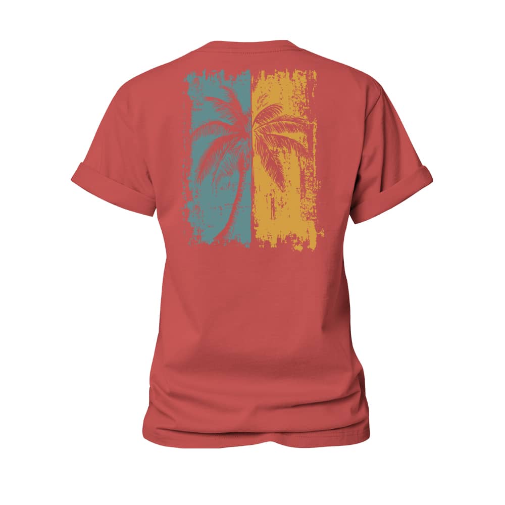 Two-tone Palm Tree Women's Cotton T-Shirt