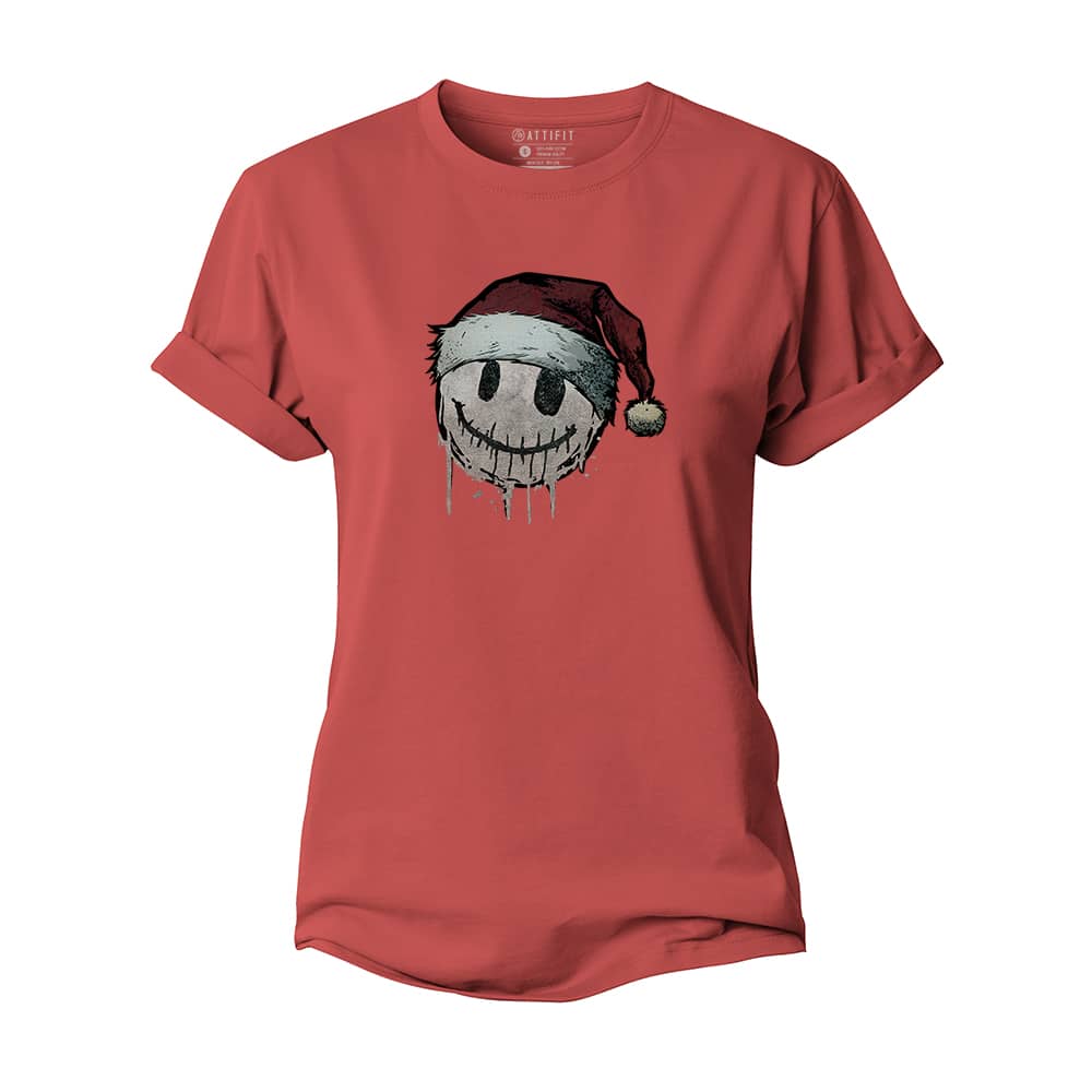 Christmas Smiley Women's Cotton T-Shirt