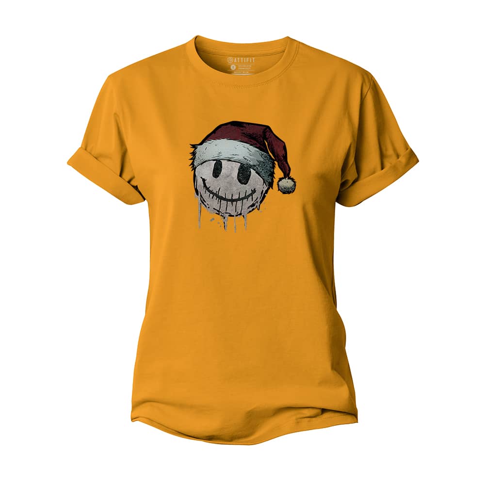 Christmas Smiley Women's Cotton T-Shirt