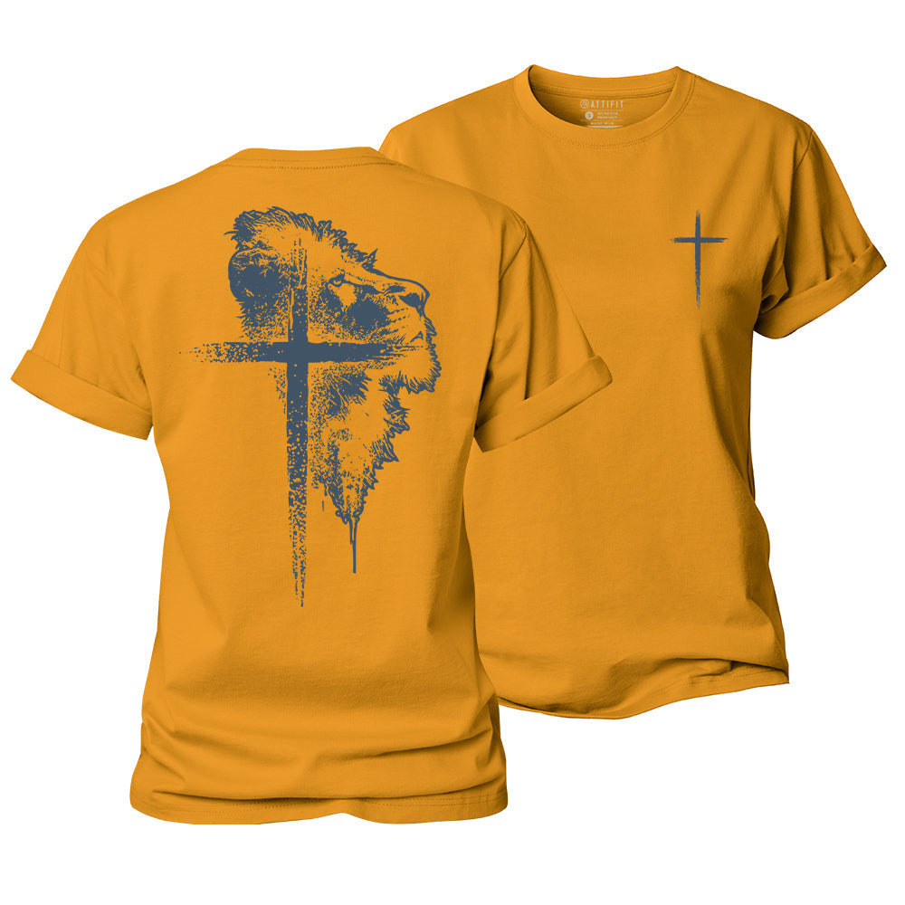 Lion of Faith Cross Women's Cotton T-Shirt