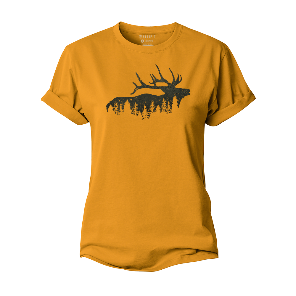 Elk Silhouette Women's Cotton T-Shirt