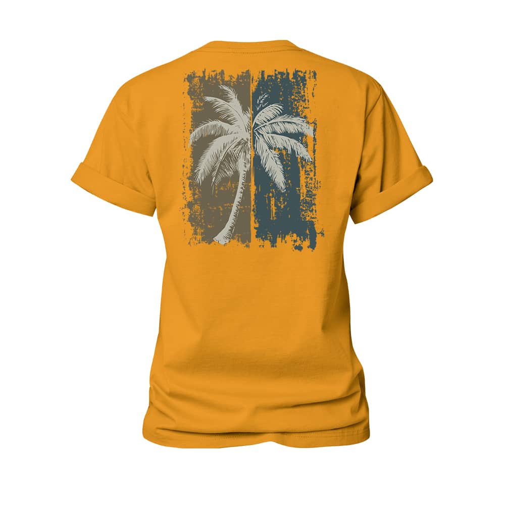 Two-tone Palm Tree Women's Cotton T-Shirt