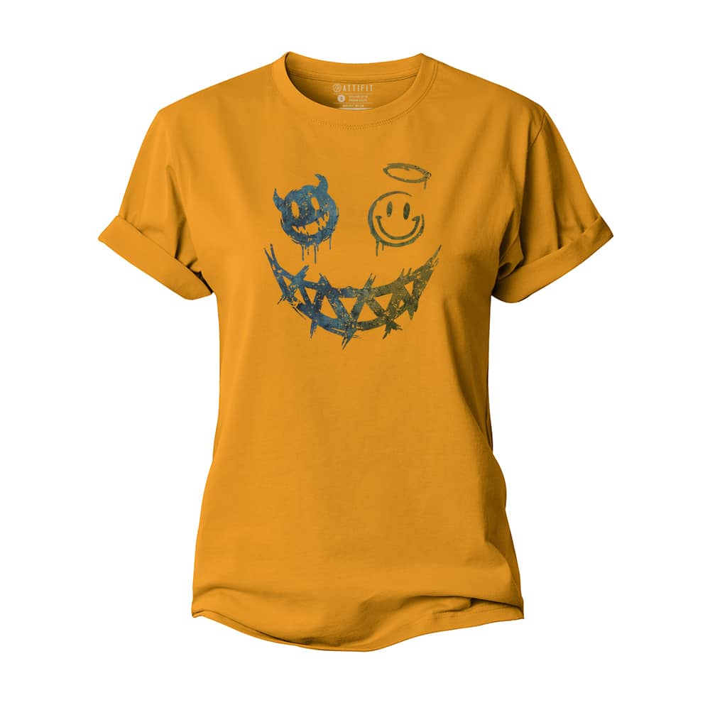 Devil Angel Smiley Women's Cotton T-Shirt