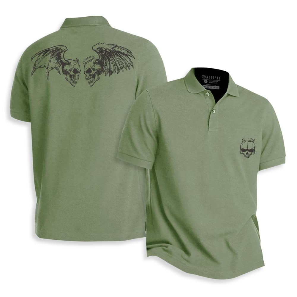 Devil Angel Skull Polo Shirt
