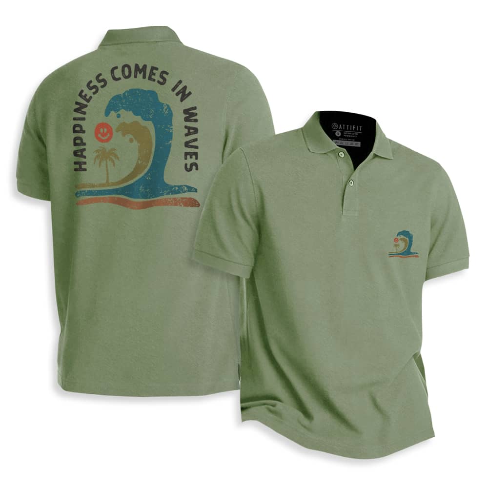 Happiness Comes In Waves Polo Shirt