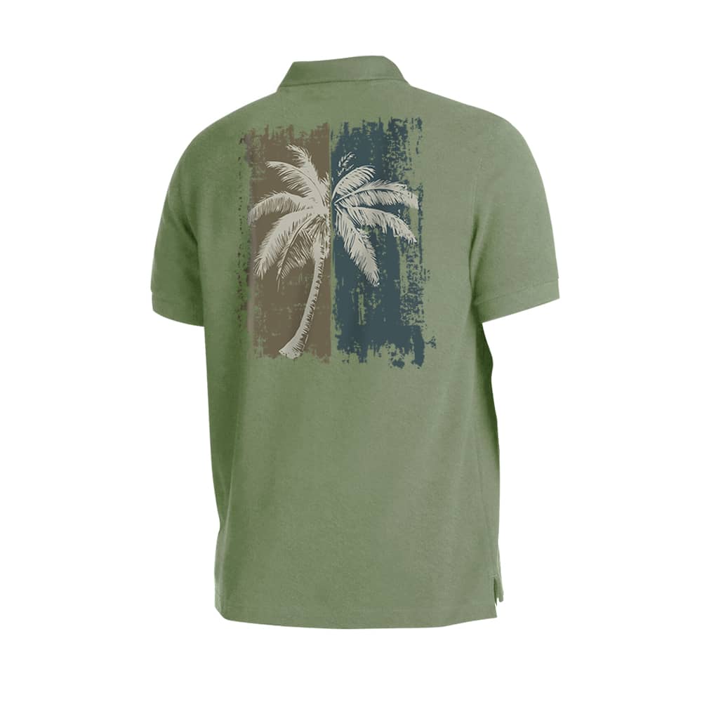 Two-tone Palm Tree Polo Shirt