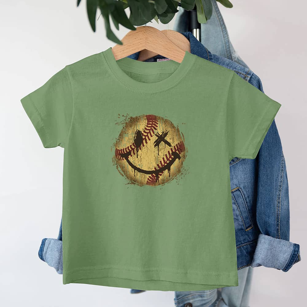 Baseball Smiley Youth Cotton T-Shirt