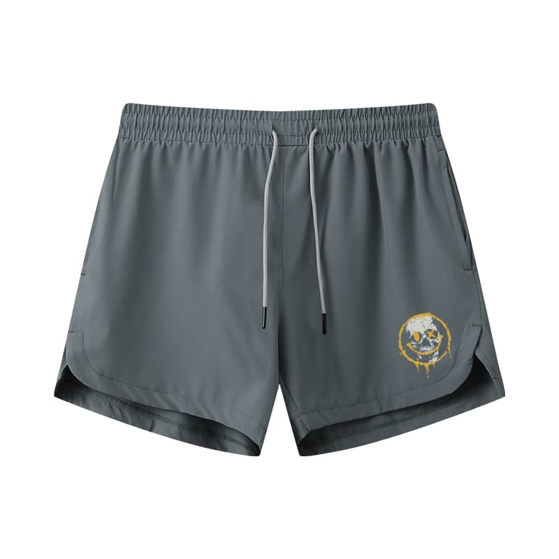 Smiley Skull Athletic Quick-Dry Shorts