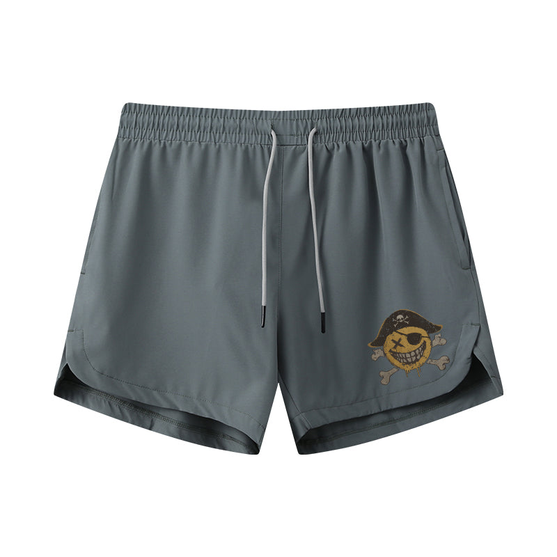 Pirate Smiley Athletic Quick-Dry Shorts
