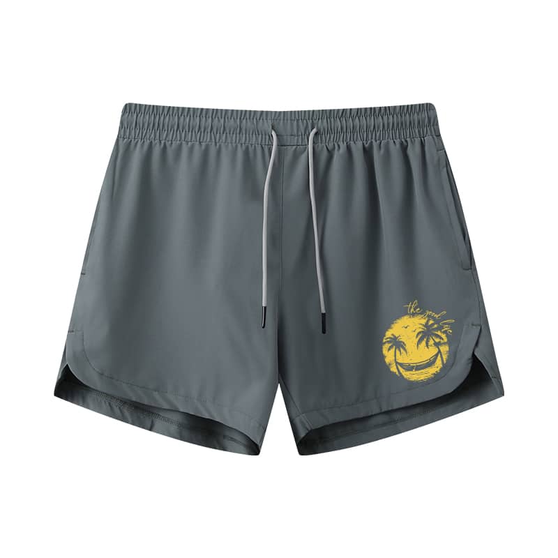 Smiley Palm Tree Athletic Quick-Dry Shorts