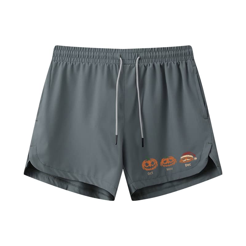 Pumpkin Santa Athletic Quick-Dry Shorts