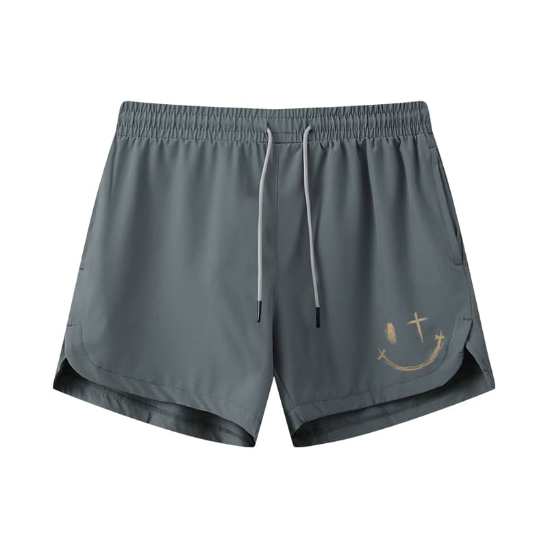 Cross Smiley Face Athletic Quick-Dry Shorts