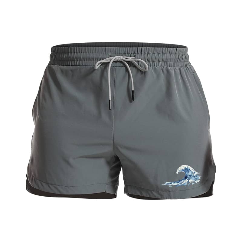 Watercolor Ocean Waves 5-Inch Quick-Dry Shorts