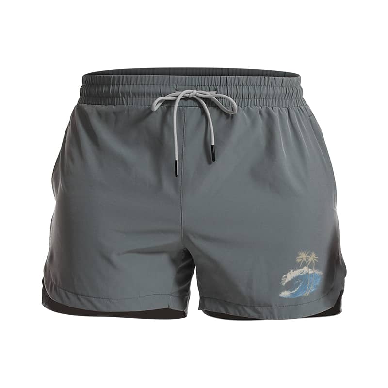 Ocean Wave Palm 5-Inch Quick-Dry Shorts