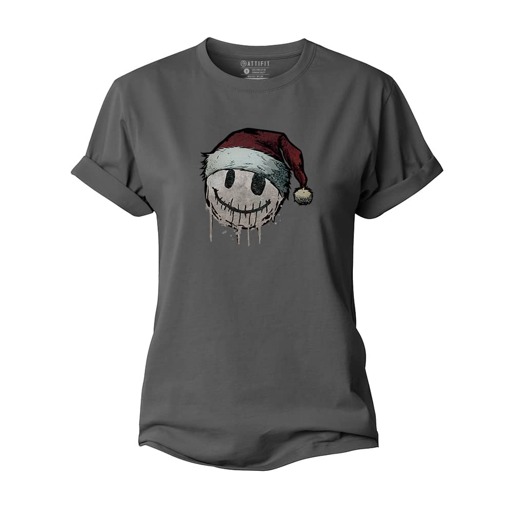 Christmas Smiley Women's Cotton T-Shirt