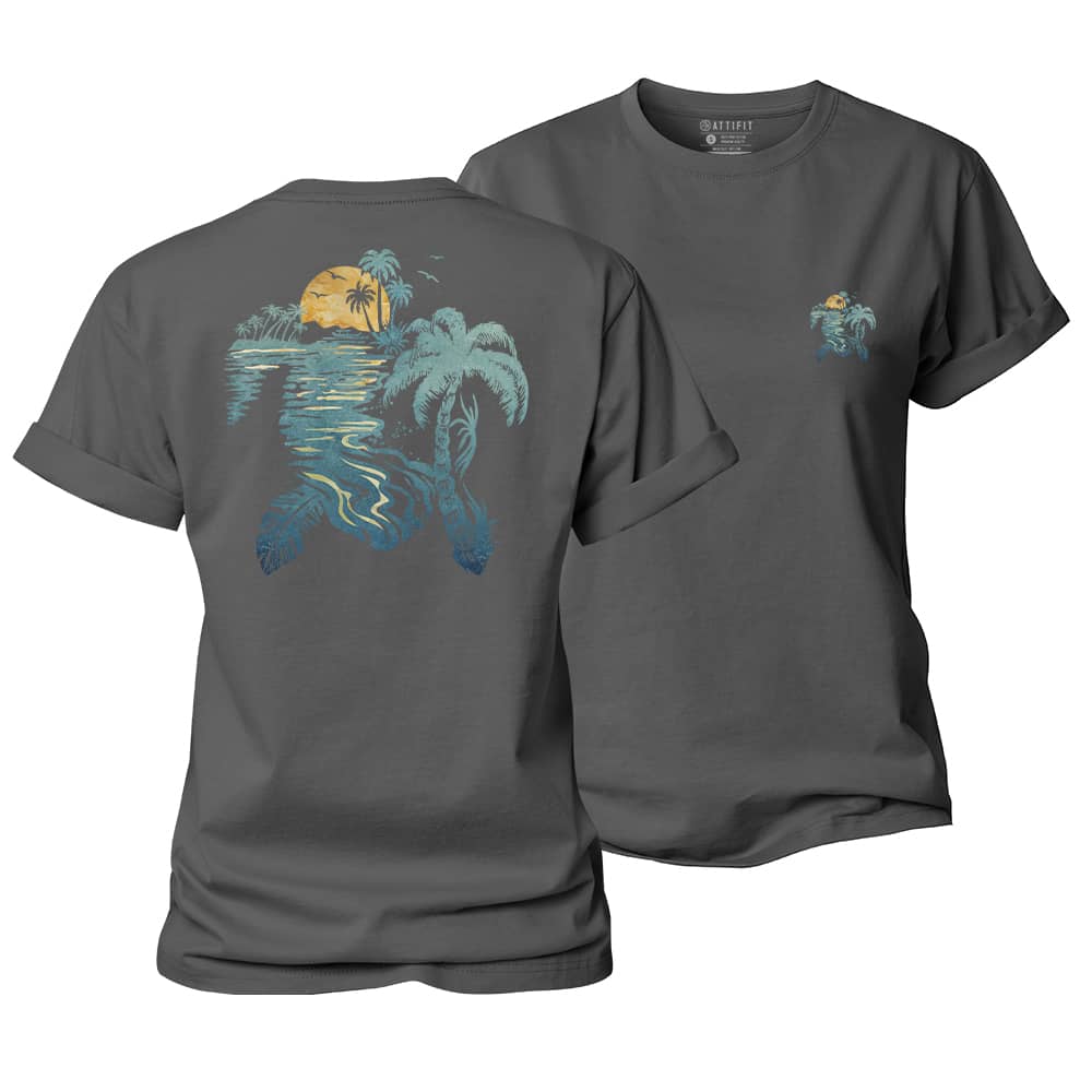 Turtle Palm Reflection Women's Cotton T-Shirt