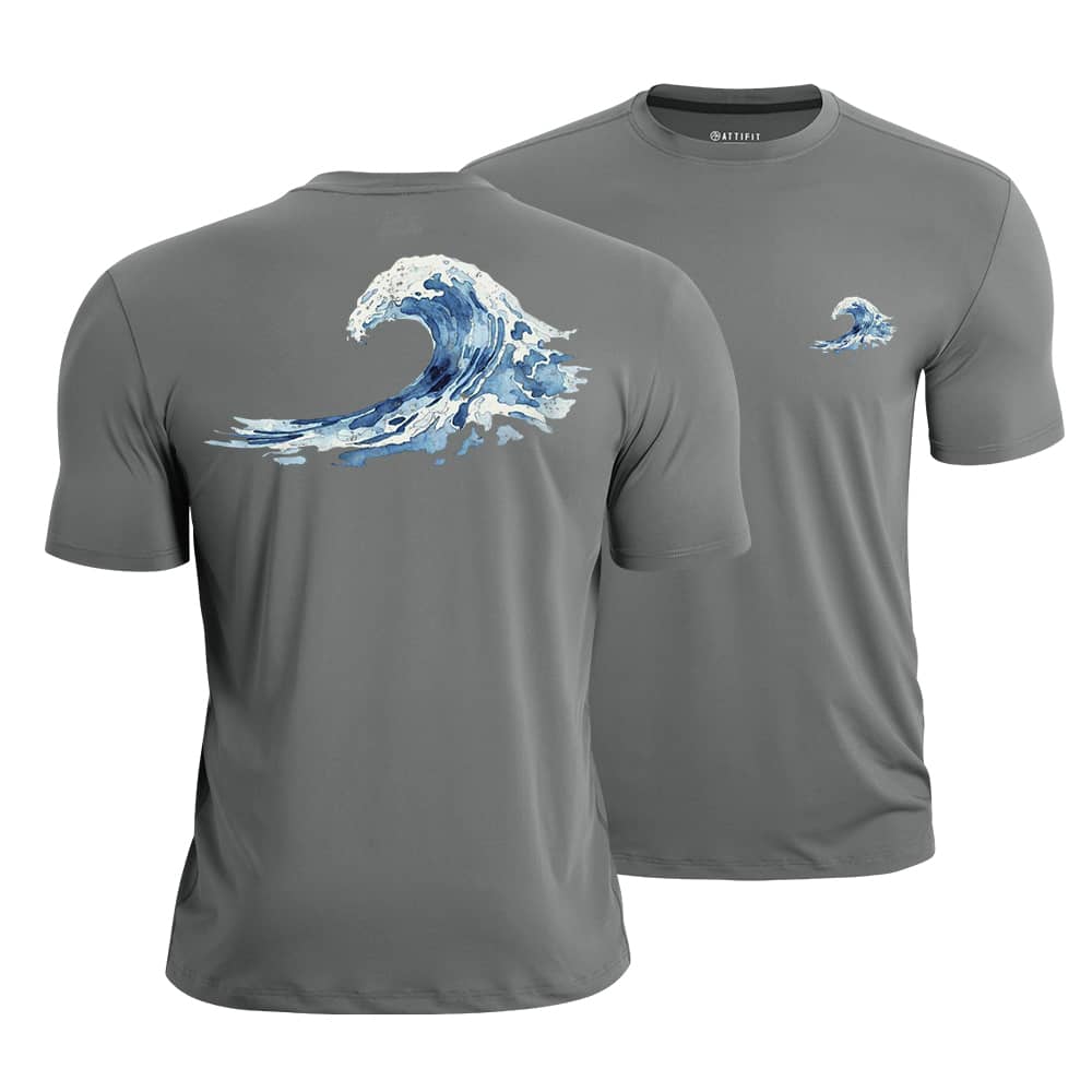 Watercolor Ocean Waves Quick-Dry T-Shirt