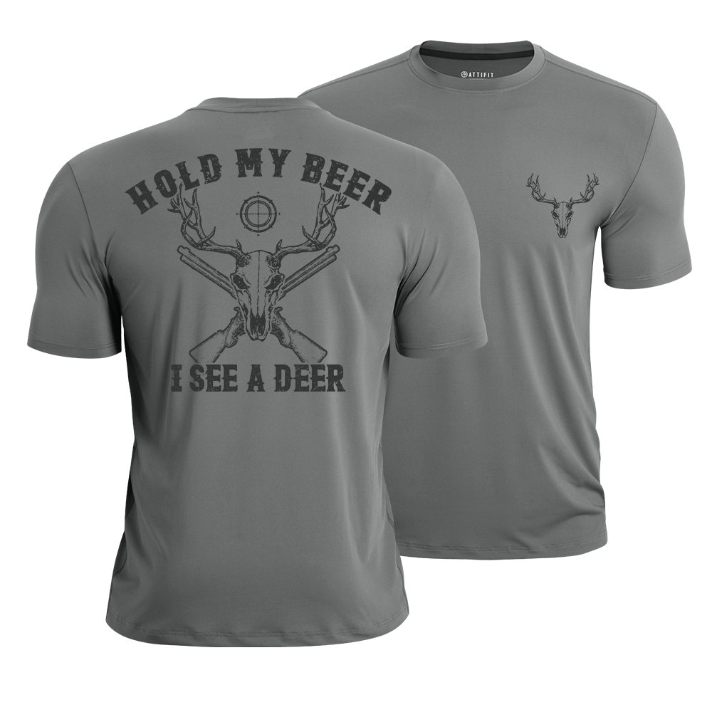 Hold My Beer I See a Deer Athletic Quick-Dry T-Shirt