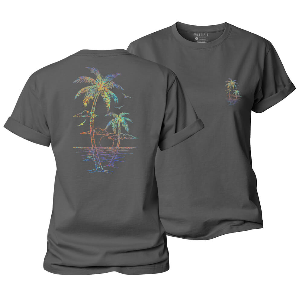Vibrant Palm Scene Women's Cotton T-Shirt