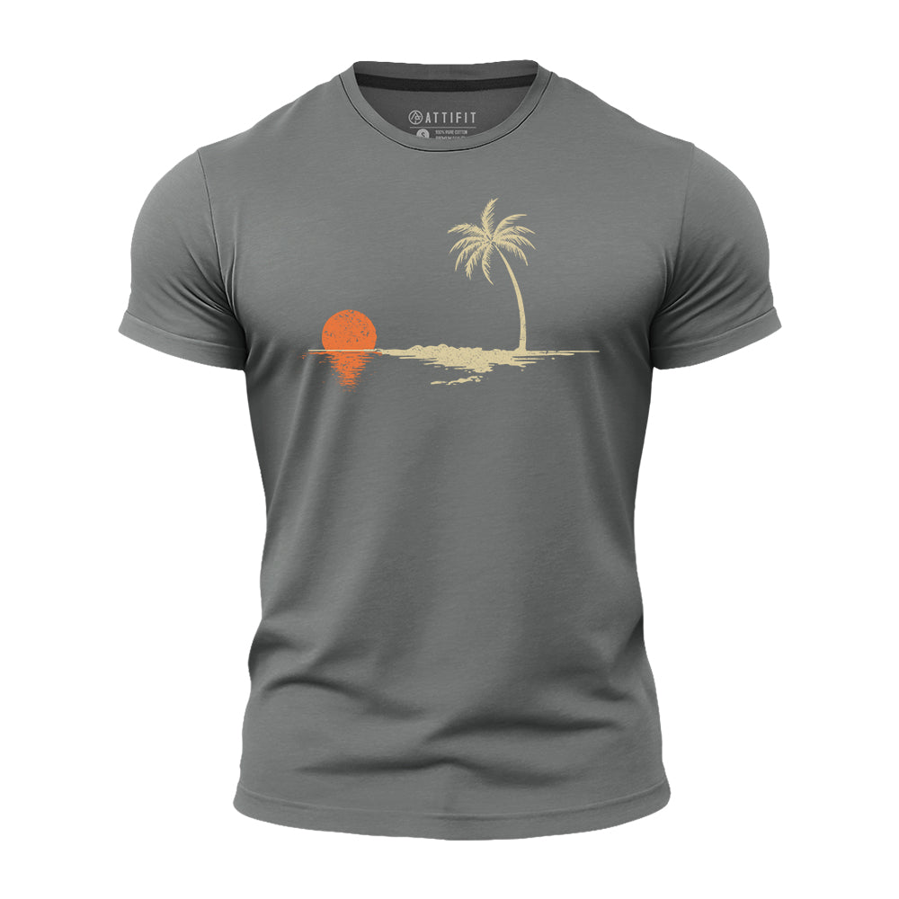 Palm Sunset Reflection Quick-Dry T-Shirt