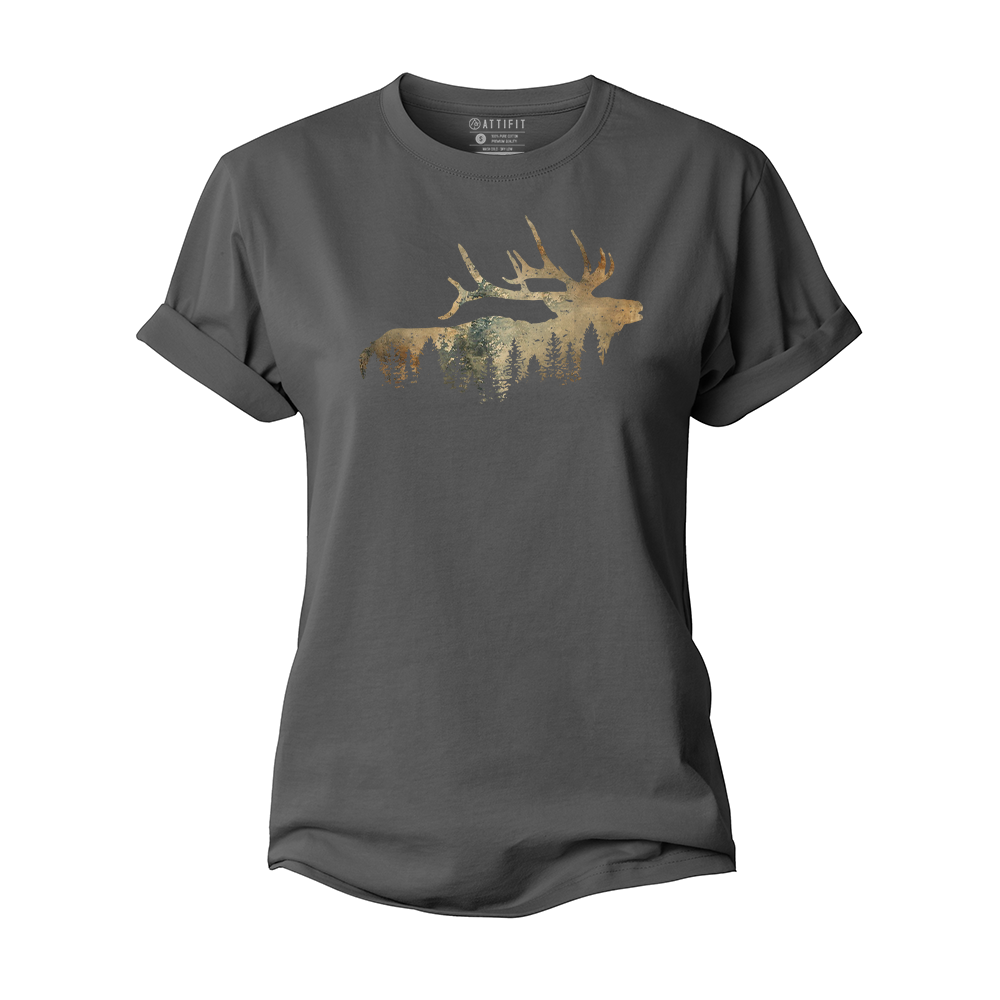 Elk Silhouette Women's Cotton T-Shirt
