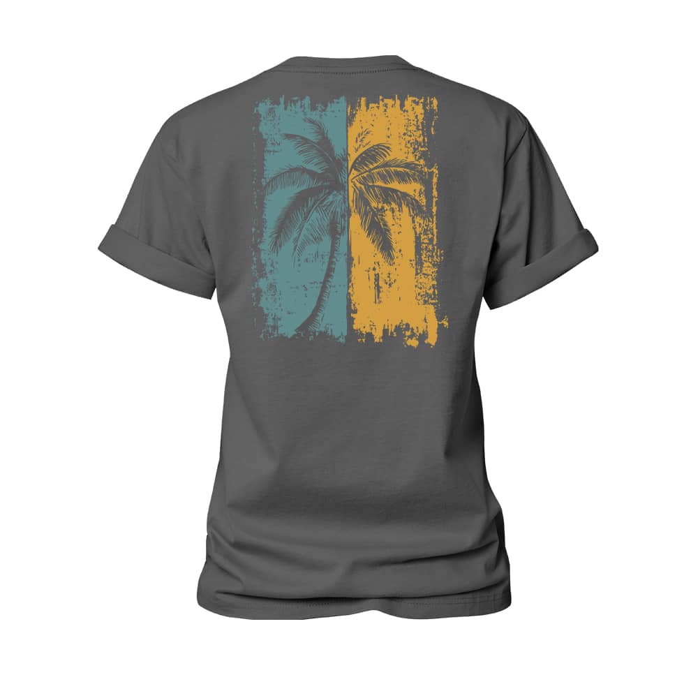 Two-tone Palm Tree Women's Cotton T-Shirt