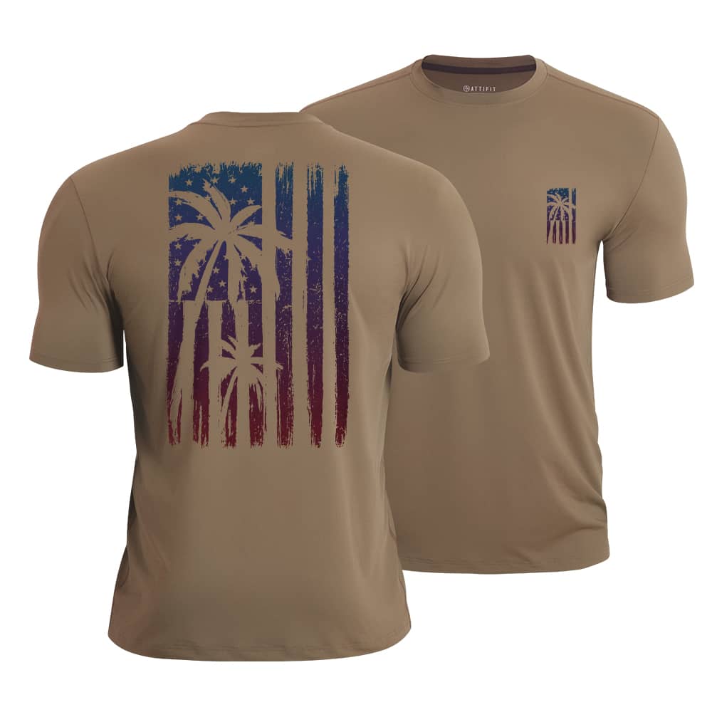Sunset Palm Flag Quick-Dry T-Shirt