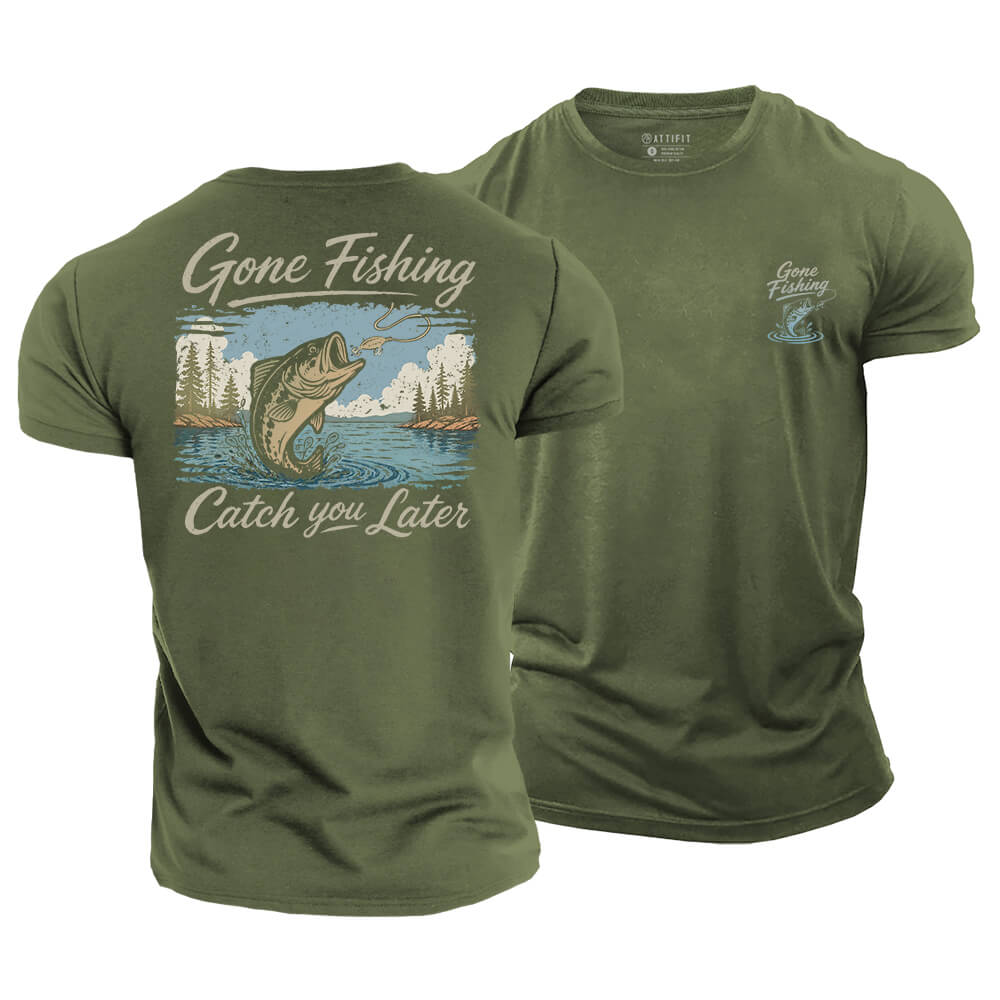 Gone Fishing Cotton T-Shirt