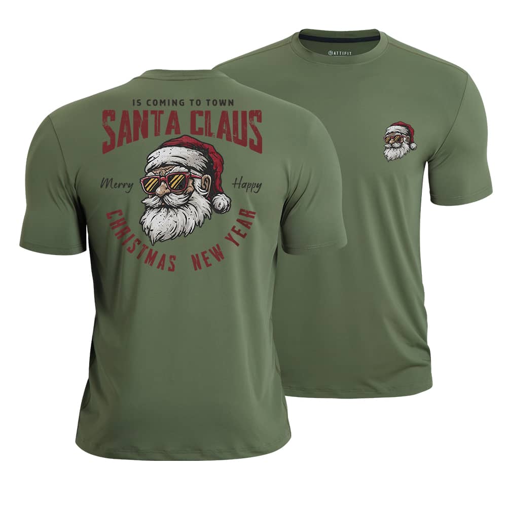 Santa Claus Is Coming Athletic Quick-Dry T-Shirt