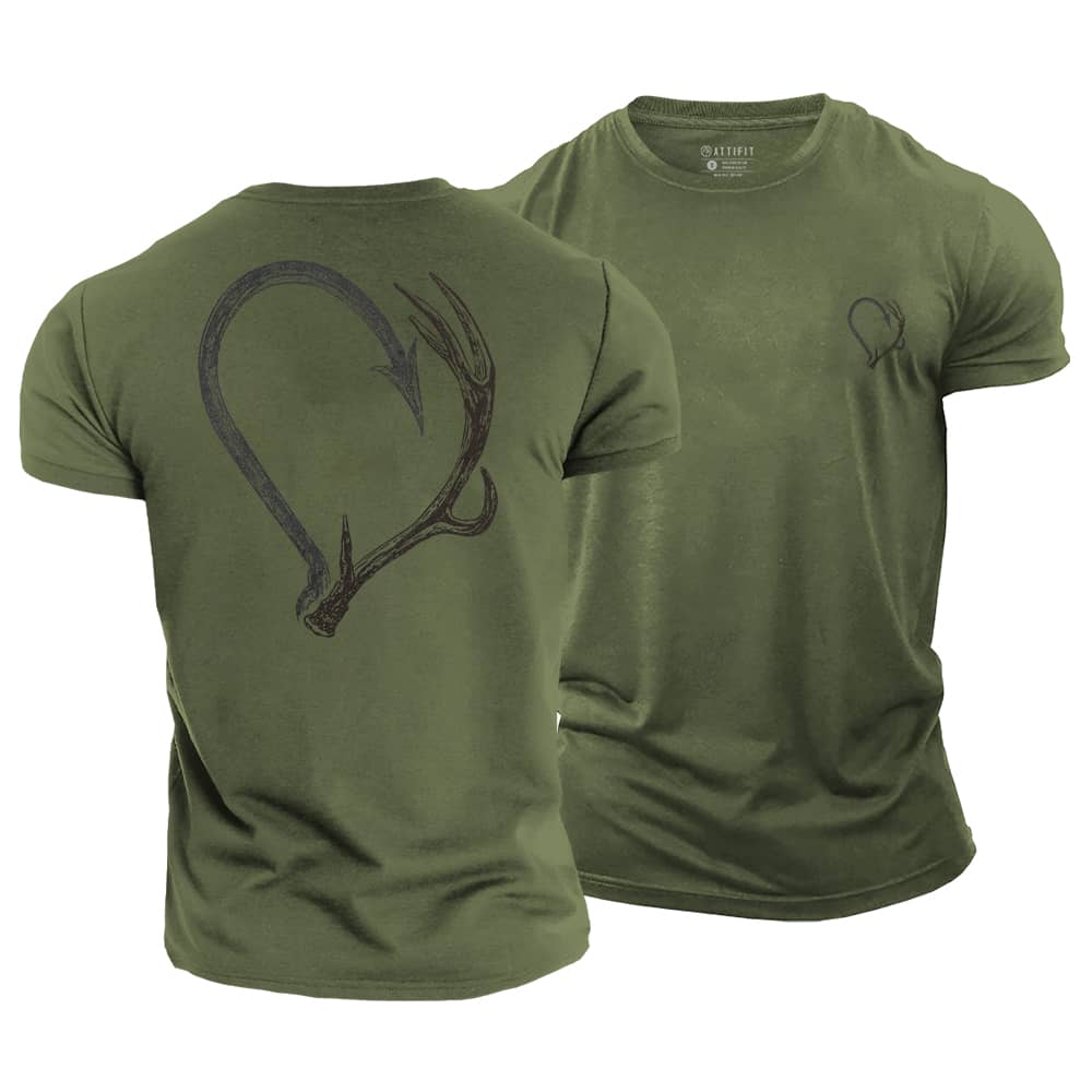 Hook Meets Antler Cotton T-Shirt
