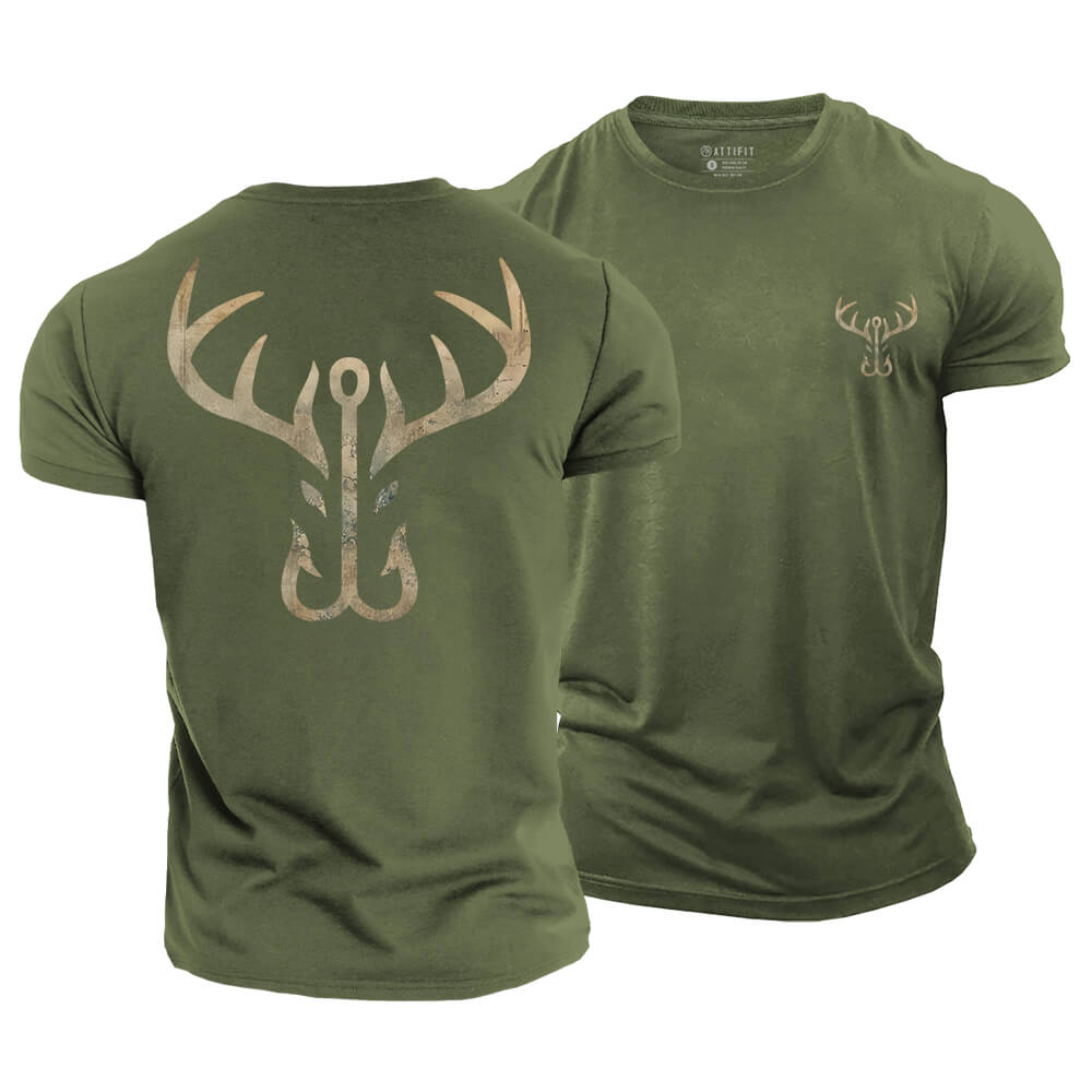 Antler Hook Deer Cotton T-Shirt