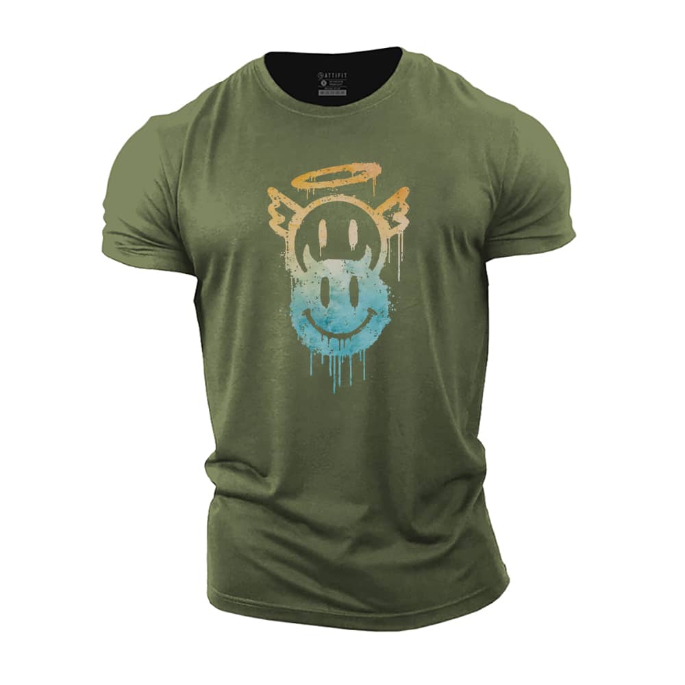 Halo Dripping Smiley Cotton T-Shirt