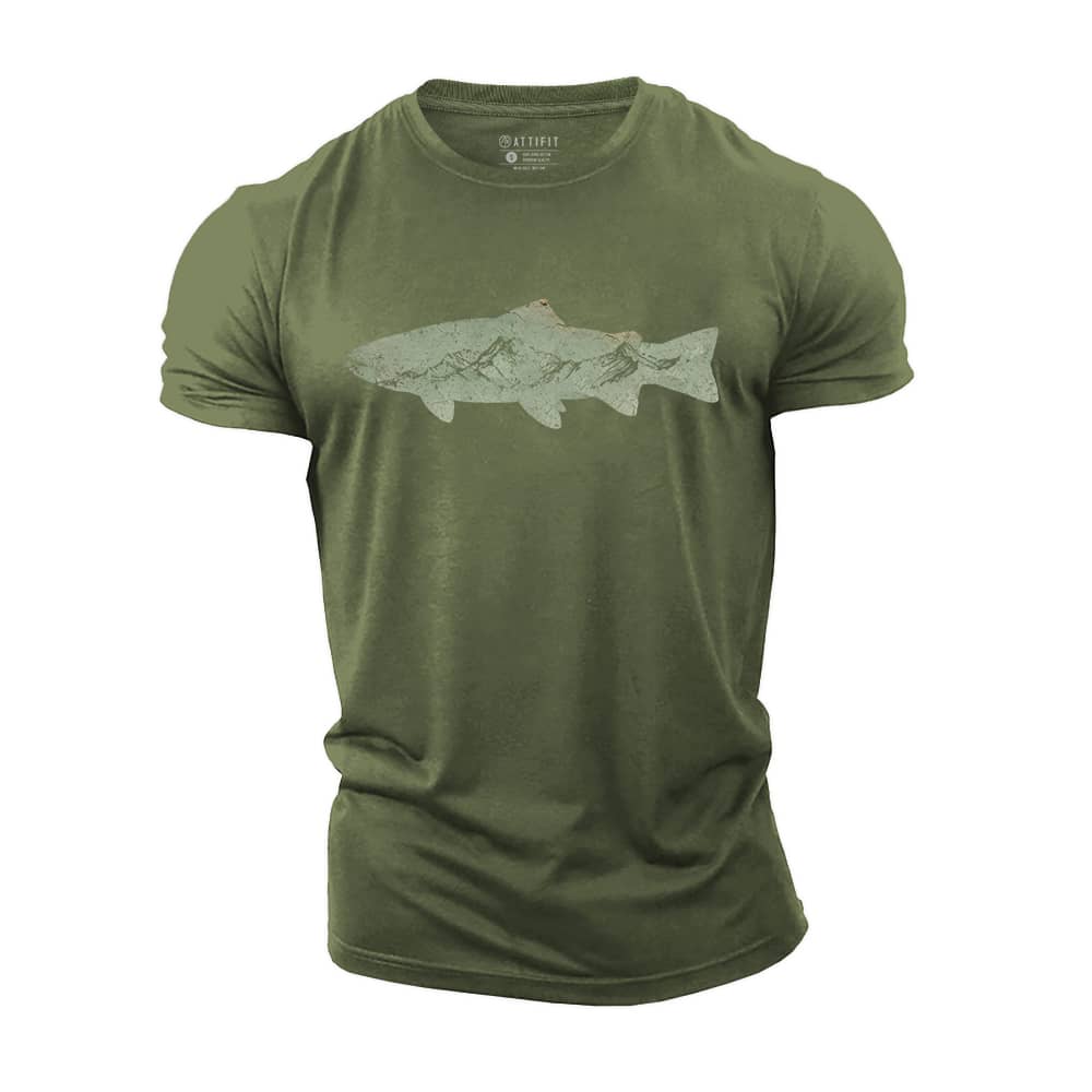 Fish Mountain Cotton T-Shirt