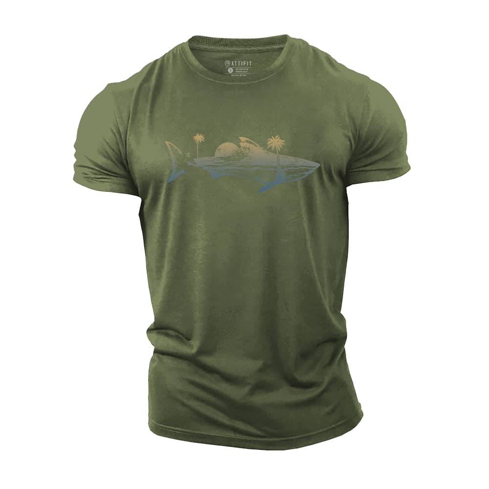 Shark Palm Cotton T-Shirt