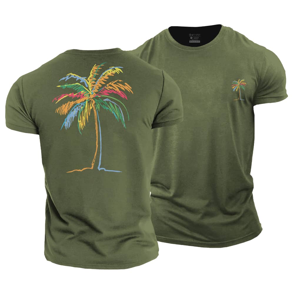 Colorful Palm Cotton T-Shirt
