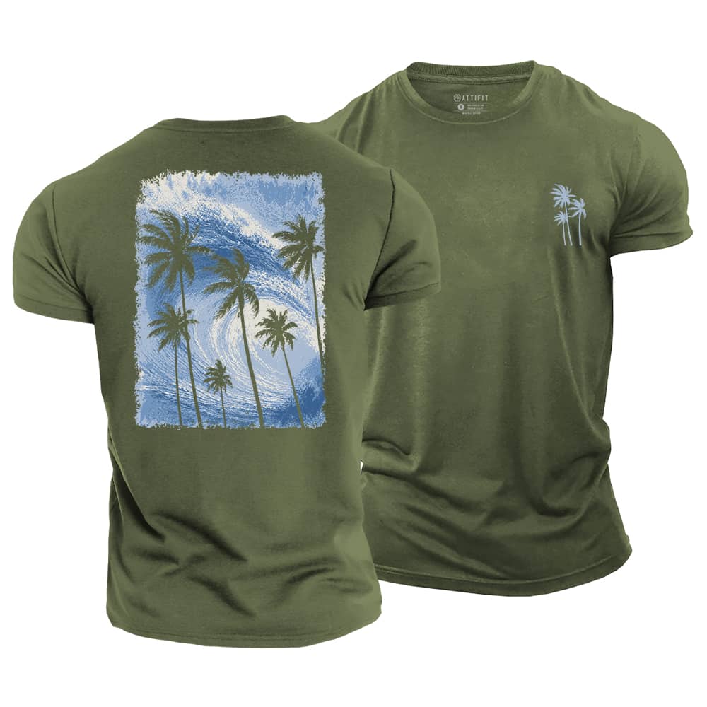 Wave Palm Cotton T-Shirt
