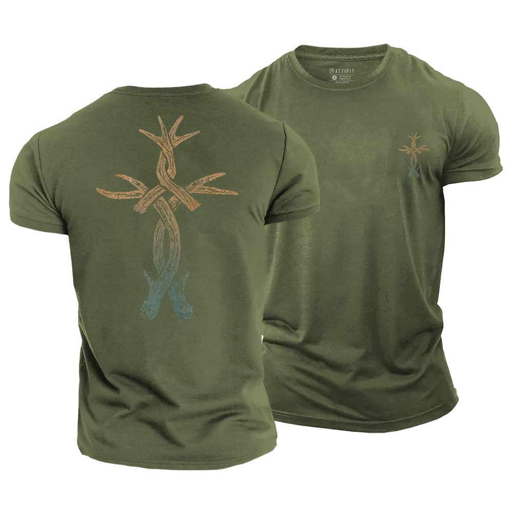 Antler Cross Cotton T-Shirt