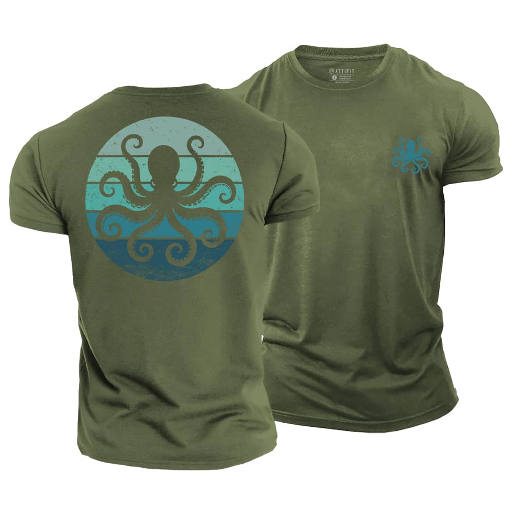 Octopus Silhouette Cotton T-Shirt