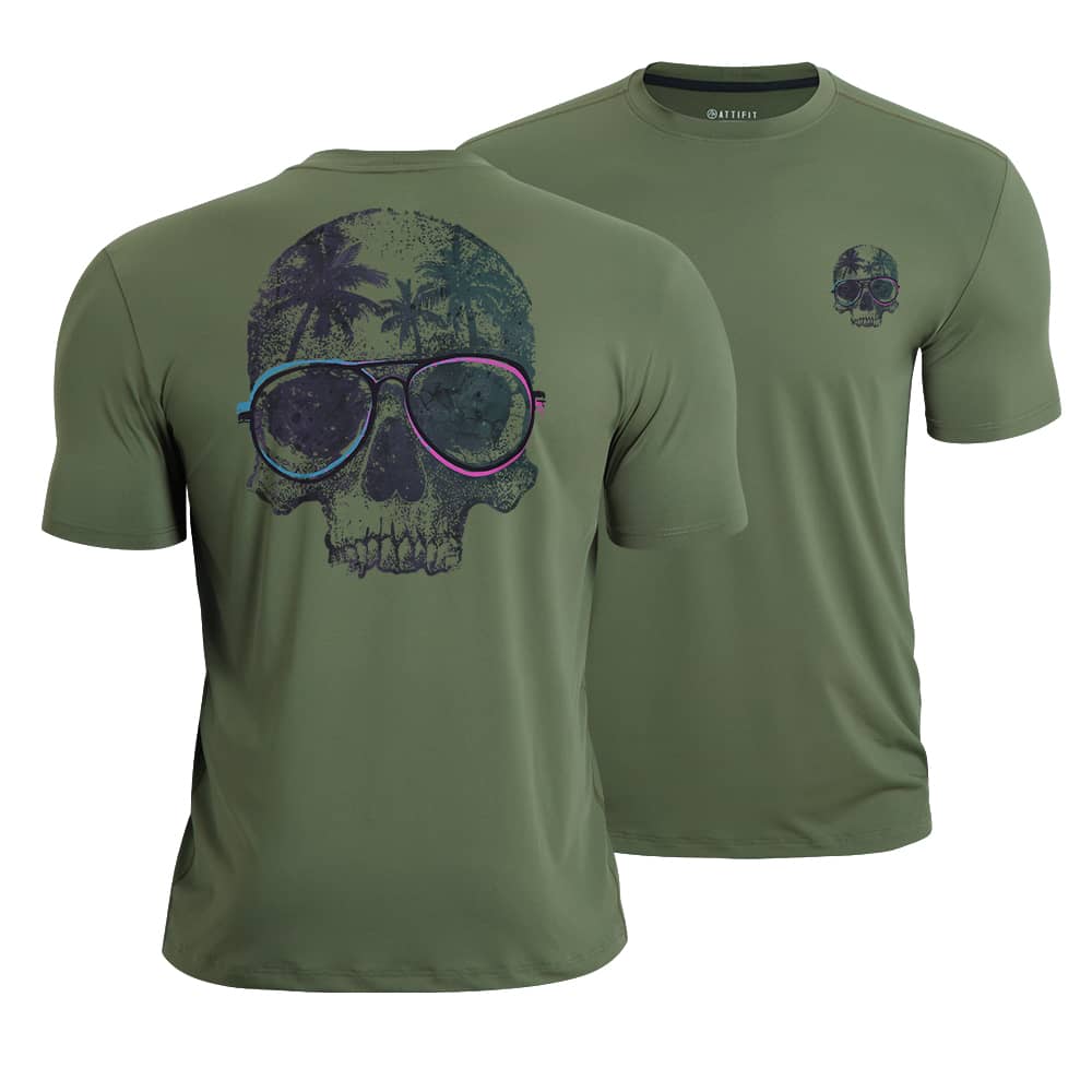 Tropical Skull Quick-Dry T-Shirt