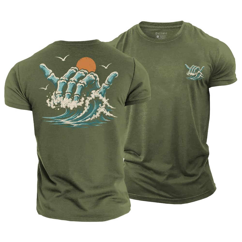 Bone Wave Cotton T-Shirt