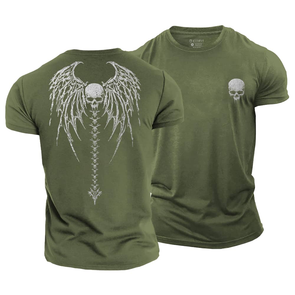 Skeleton Wings Cotton T-Shirt