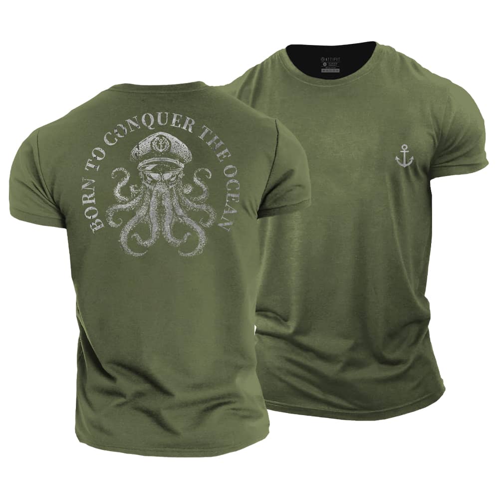 Conquer The Ocean Cotton T-Shirt