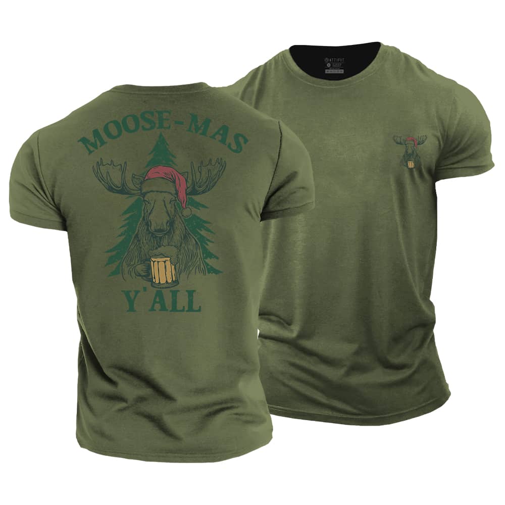 Moose-mas Y'all Cotton T-Shirt