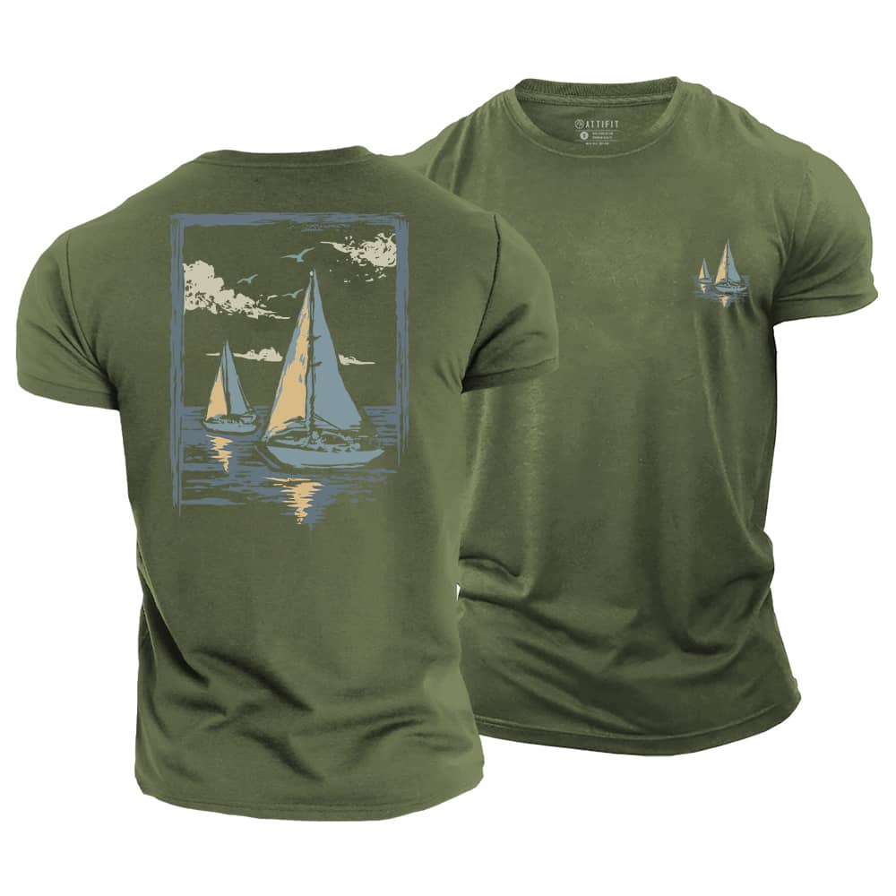 Sunset Sail Cotton T-Shirt