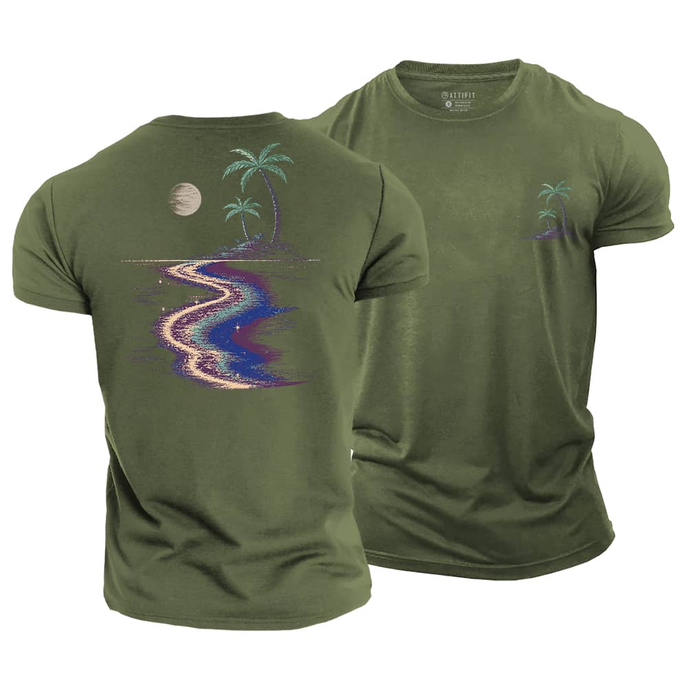 Moonlit Beach Cotton T-Shirt