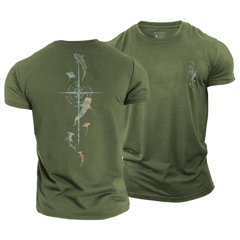 Sea Cross Cotton T-Shirt
